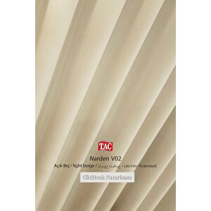 Narden Fon Perde Bej Pilesiz 220x200 cm