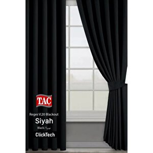Narden Fon Perde Siyah Pilesiz 250x260 cm