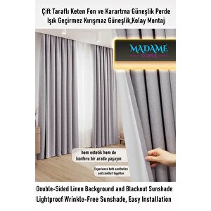 Deste Keten Karartma Fon Perde Taş Pilesiz 350x230 cm