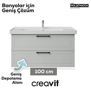 D20 2 Çekmeceli Lavbo Dolabı Beyaz