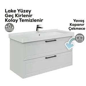 D20 2 Çekmeceli Lavbo Dolabı Beyaz