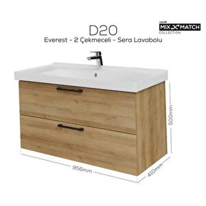 D20 2 Çekmeceli Lavabo Dolabı Everest
