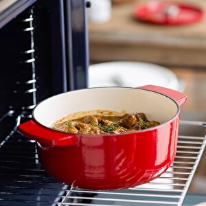 Kitchenaid Cc006057-001 3.3 Litre 22 Cm. Döküm Demir Tencere - Kırmızı