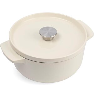 Cc006056-001 3.3 Litre 22 Cm. Döküm Demir Tencere - Krem