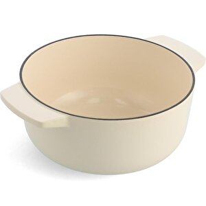 Cc006056-001 3.3 Litre 22 Cm. Döküm Demir Tencere - Krem