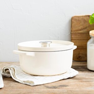 Cc006056-001 3.3 Litre 22 Cm. Döküm Demir Tencere - Krem