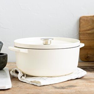 Cc006059-001 5.2 Litre 26 Cm. Döküm Demir Tencere - Krem