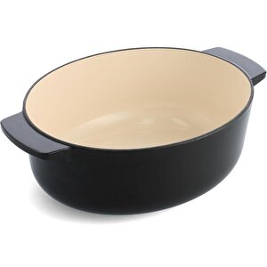 Cc006064-001 5.6 Litre 30 Cm. Oval Döküm Demir Tencere - Siyah