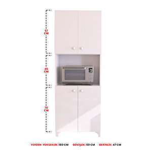 Mikrodalga Fırın Dolabı Çok Amaçlı Mutfak Dolabı 180x60 Cm