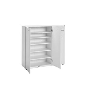 Trendline 3 Kapaklı 2 Çekmeceli Çok Amaçlı Dolap - Mat Beyaz 108x108x35 Cm (gxyxd)