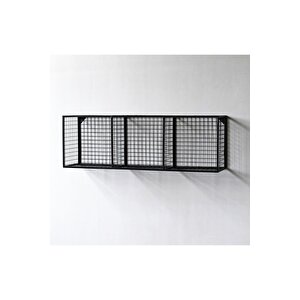 Metal 3'küp Gözlü Kafes Yatay Duvar Rafı/kitaplık 100x33x23