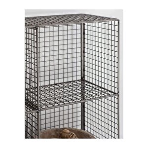 Metal 4 Gözlü Orta Boy Grid (kafes) Kitaplık Rafı & Kafes Tel Vitrin
