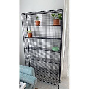Yeni 6 Gözlü Büyük Kitaplık Rafı & Kafes Tel Vitrin - 190x100x23