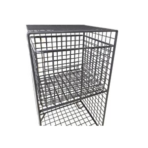 Tek Sepetli Grid 2 Gözlü Yeni Tel Raf 59x28x23