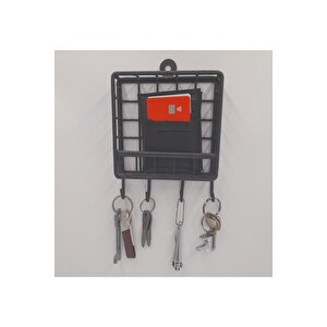Mini Sevimli Metal 4 Kancalı Yeni Model Duvar Anahtarlık Rafı 12x12x2