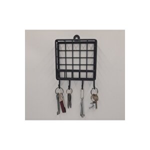 Mini Sevimli Metal 4 Kancalı Yeni Model Duvar Anahtarlık Rafı 12x12x2