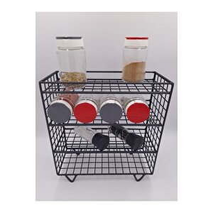 Dekoratif Düzenleyici Yeni Model Tezgah Üstü Baharatlık Rafı/35x33