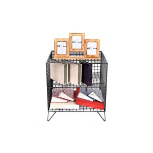 Yan Sehpa Iki Gözlü Grid Iskandinav Komidin 40x40