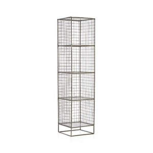 Grid Graphite 4 Gözlü Kitaplık Metal Kafes Dekoratif Tel Vitrin/konsol (siyah)