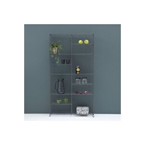 Metal Kitaplık/ Vitrin 160 5 X 80 Cm Grid Maison Tilleul - Antrasit