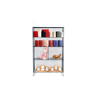 Iskandinav 5 Gözlü Tel Metal Raf & Grid Kitaplık Vitrin Concole120x80
