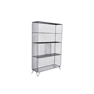 Iskandinav 5 Gözlü Tel Metal Raf & Grid Kitaplık Vitrin Concole120x80