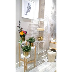 Metal Kafes Dekoratif Tel Vitrin/konsol Modeli (beyaz)