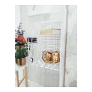 Metal Kafes Dekoratif Tel Vitrin/konsol Modeli (beyaz)