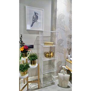Metal Kafes Dekoratif Tel Vitrin/konsol Modeli (beyaz)