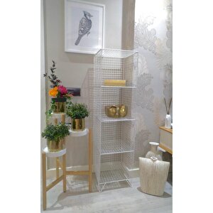 Metal Kafes Dekoratif Tel Vitrin/konsol Modeli (beyaz)