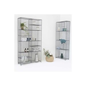 Metal Kitaplık/ Vitrin 160 5 X 50 Cm Grid Maison Tilleul - Antrasit