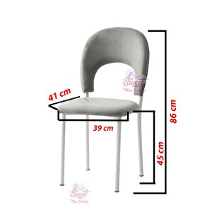 Yanlardan Açılır Yakamoz 90x60 Cm Ceviz Masa 4 Adet Ay Sandalye
