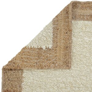 Cool Halı Wool 01 Natural Yün Halı Jüt Halı El Dokuma Jüt Kilim Hasır Halı Bohem El Halısı Krem Halı