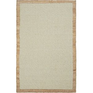 Wool 01 Natural Yün Halı Jüt Halı El Dokuma Jüt Kilim Hasır Halı Bohem El Halısı Krem Halı 200x300 cm