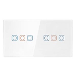 Npo Fgtcm009 Dokunmatik Wifi Tuya Destekli 6'lı (2x3) Akıllı Elektrik Anahtarı-beyaz