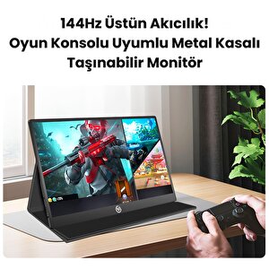 Npo Npm6144 15.6" Fhd 5ms144hz Type-c Telefon&oyun Konsolu Uyumlu Metal Kasa Taşınabilir Monitör