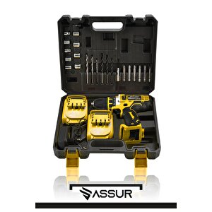 12v Çift Akülü Çelik Mandren Akülü Vidalama Şarjlı Matkap