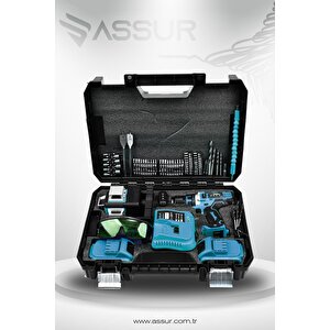 Profesyonel 12v Çift Akülü Vidalama 84 Parça & 12 Köşe 360° Lazer Hizalama Set