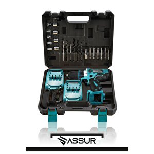 12v Çift Akü Şarjlı Matkap Metal Şanzıman Akülü Vidalama