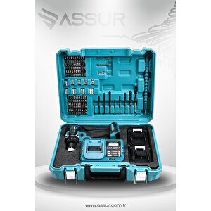 Assur 21v Kömürsüz Motor Çelik Mandren Darbeli Şarjlı Matkap Akülü Vidalama