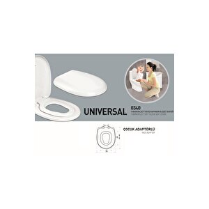 Thermoplast Üniversal Çocuk Adaptörlü Yavaş Kapanır Klozet Kapağı 0340