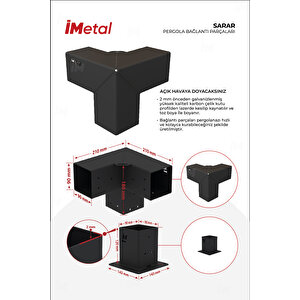 Sarar Tek Bölümlü Hazır Ahşap Pergola Seti 85 X 85 Mm Ahşaplar Ve Tente Dahil