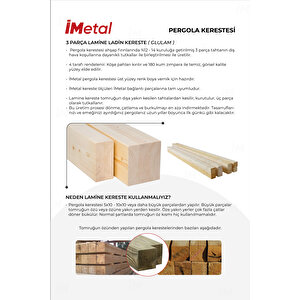 Sarar Tek Bölümlü Hazır Ahşap Pergola Seti 90x90 mm Ahşaplar Ve Tente Dahil