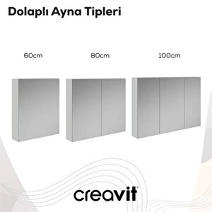Creavit D20 Aynalı Dolap Beyaz 