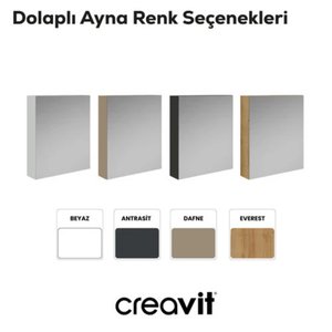 Creavit D20 Aynalı Dolap Beyaz 