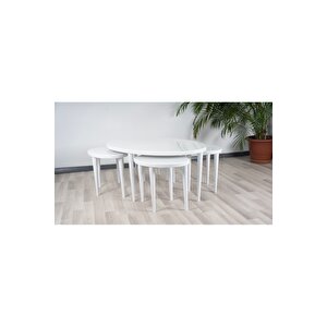 Sophıa Beyaz Lake Mdf 4 1 Sehpa Takımı
