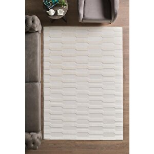 Özel Tasarım Krem Sisal Halı  Kolay Temizlenebilir, Kaymaz Tabanlı Şık Oturma Odası Ve Salon Halısı 200x290 cm