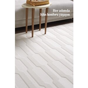 Özel Tasarım Krem Sisal Halı  Kolay Temizlenebilir, Kaymaz Tabanlı Şık Oturma Odası Ve Salon Halısı 200x290 cm