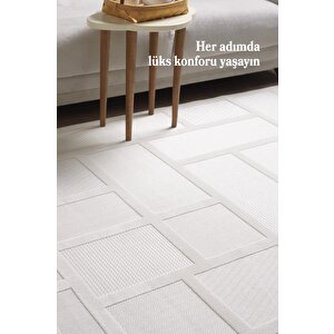 Sisal Krem Oturma Odası Halısı Kolay Temizlenebilir Yumuşak Dokulu Ve Kaymaz Taban Şık Salon Halısı 160x230 cm