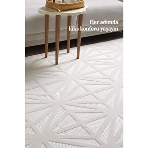 Sisal Krem Oturma Odası Halısı Kolay Temizlenebilir Yumuşak Dokulu Ve Kaymaz Taban Şık Salon Halısı 140x200 cm